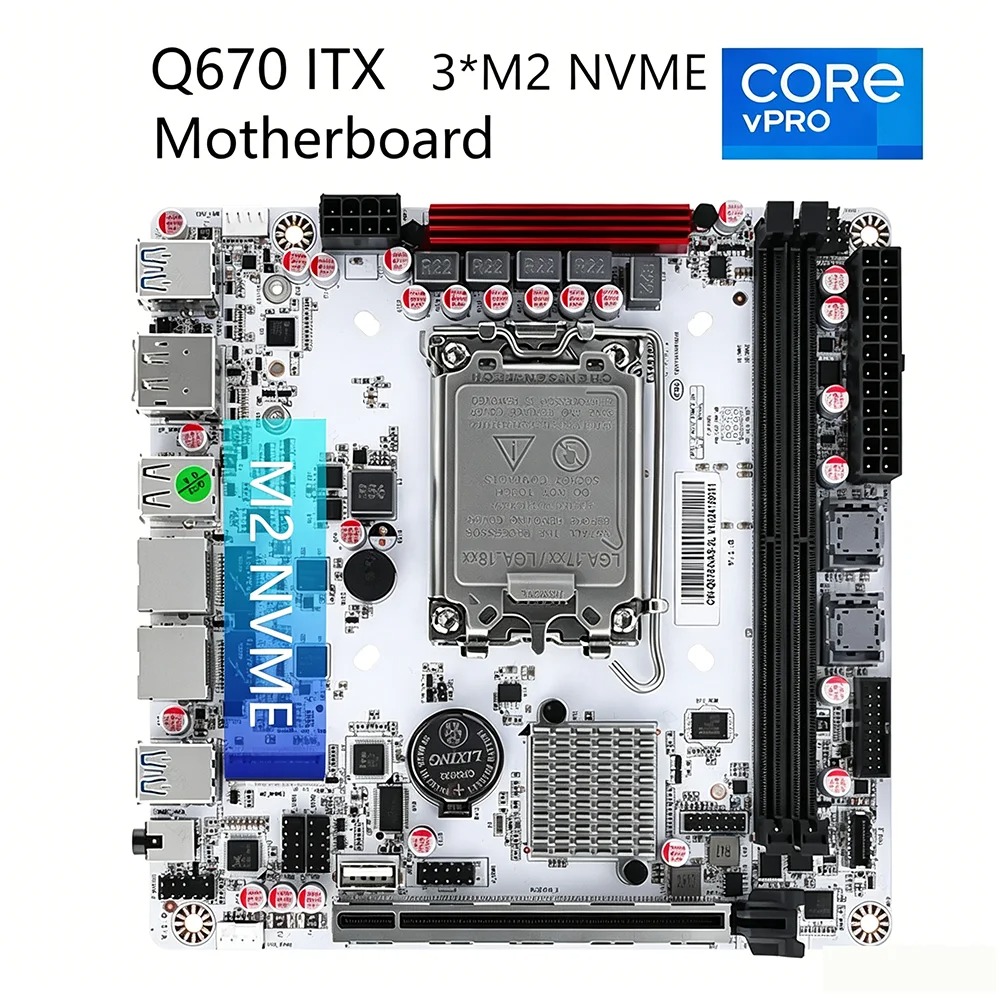 Pc Gaming I7 14Th Gen - لوحة أم Q670 ITX NAS، متوافقة
