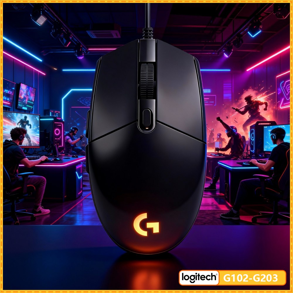 Pc Gaming Logitech - ماوس ألعاب لوجيتك G203 سلكي بإضاءة