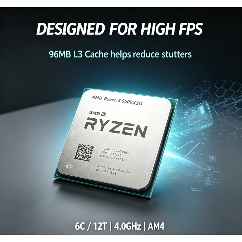 Pc Gaming Ryzen 5 - معالج AMD Ryzen 5 5500X3D لجهاز