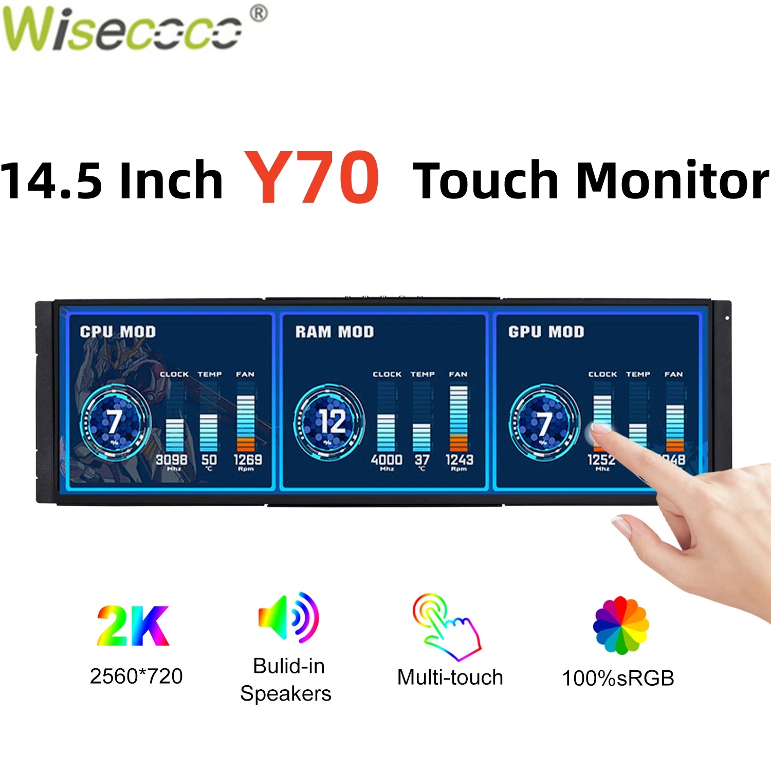 Pc Gaming Y70 - Wisecoco 12.6/14.5 بوصة 2K IPS PC