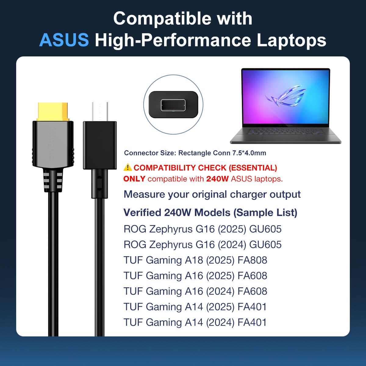 شاحن لابتوب 240 واط بتقنية GaN - مراجعة Pc Gaming Asus وسعره