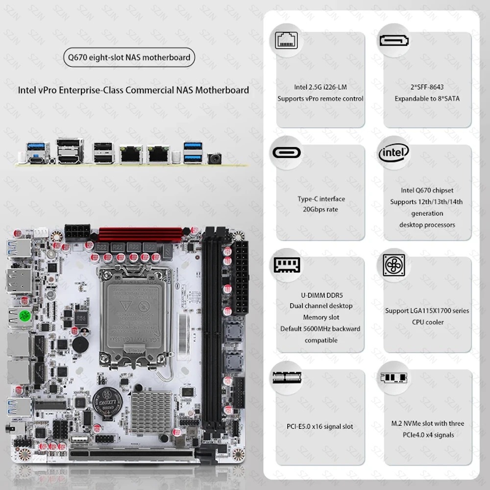 لوحة أم Q670 ITX NAS، متوافقة  - مراجعة Pc Gaming I7 14Th Gen وسعره