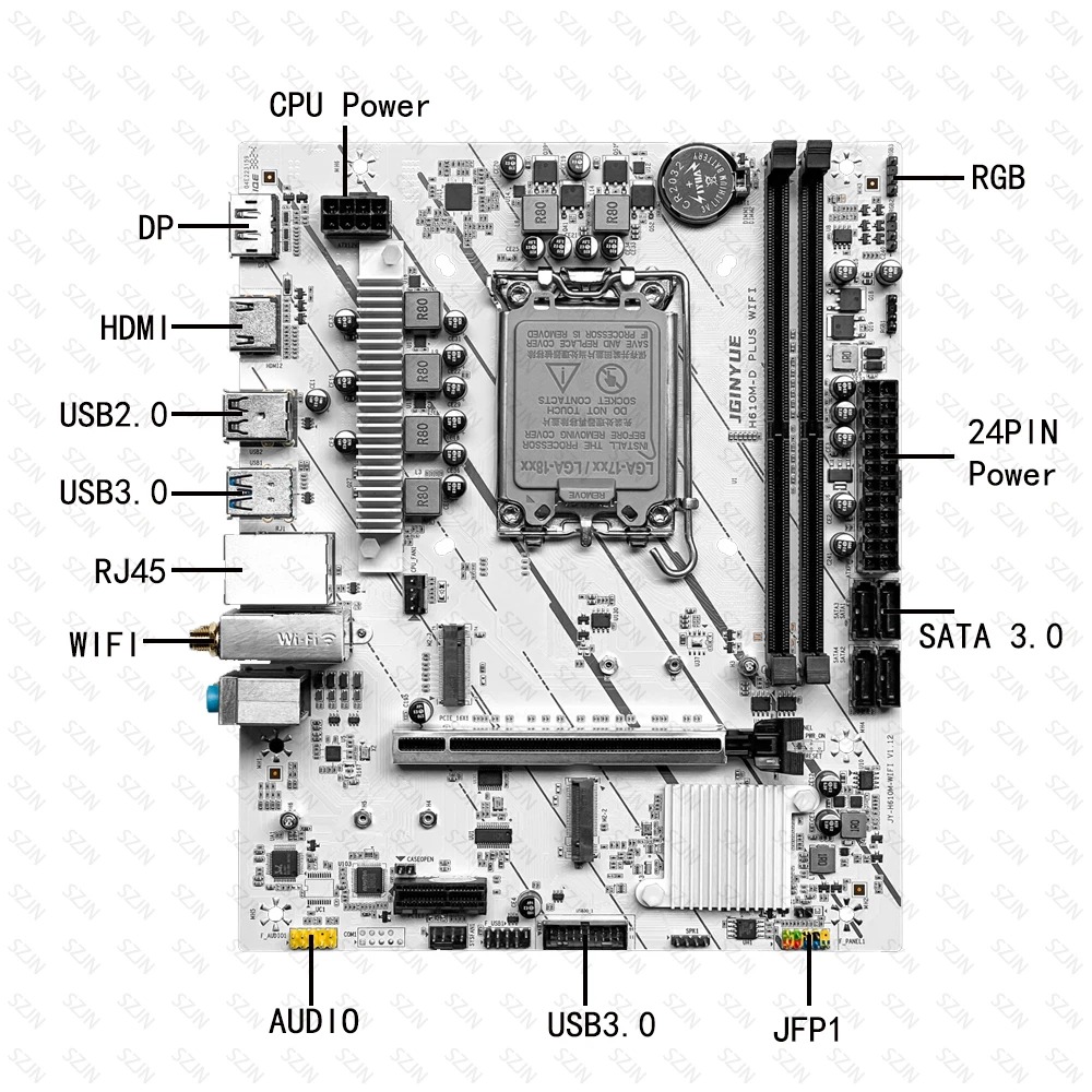 لوحة أم JGINYUE H610M مع مقبس  - مراجعة Pc Gaming I7 14Th Gen وسعره