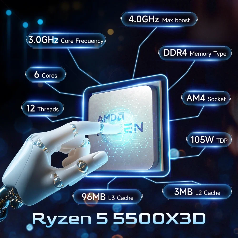 معالج ألعاب AMD Ryzen 5 5500X3 - مراجعة Pc Gaming Ryzen 5 وسعره